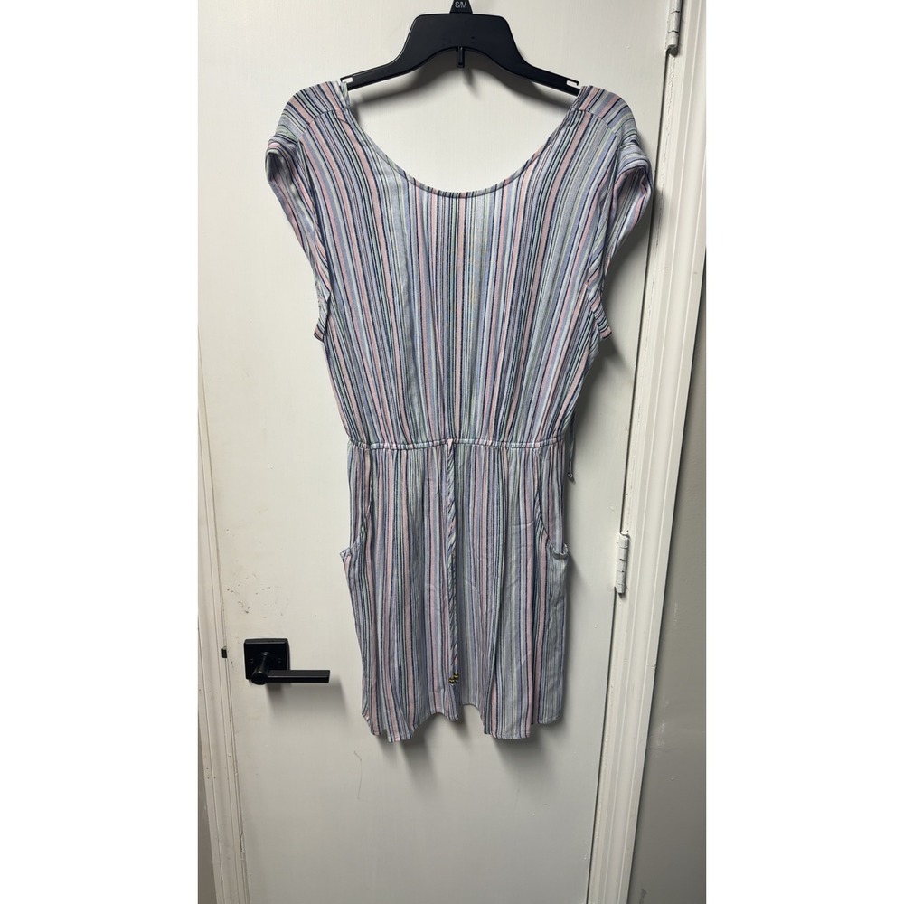 Bepop | Multi Color Stripe Tie Back Elastic Waist Pocket Mini Dress |Size M
